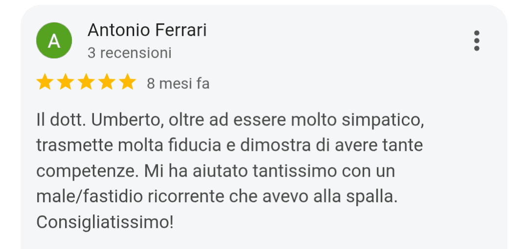 Recensione Google di Antonio Ferrari su Studio Mantovan